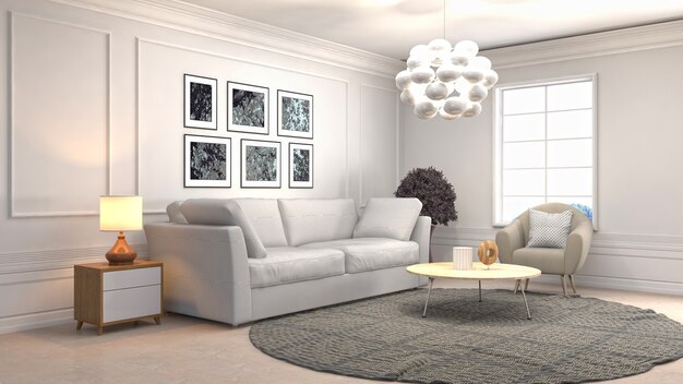 Illustration of the living room interior