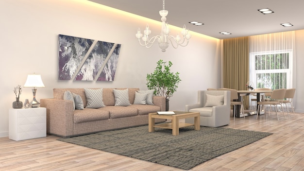 Illustration of the living room interior