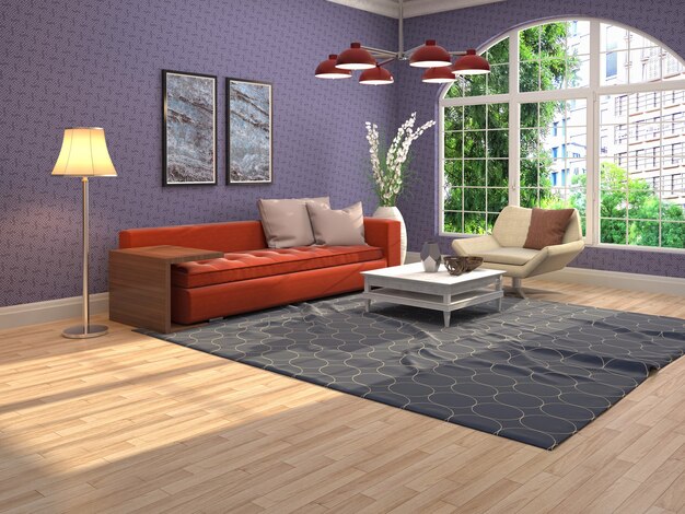 Illustration of the living room interior