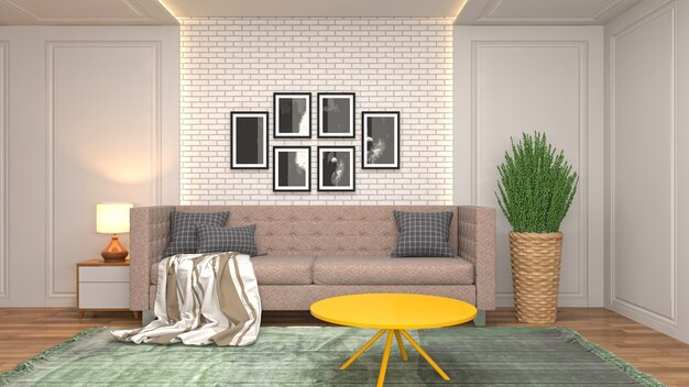 Illustration of the living room interior