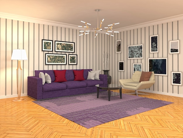 Illustration of the living room interior