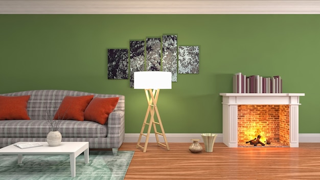 Photo illustration of the living room interior