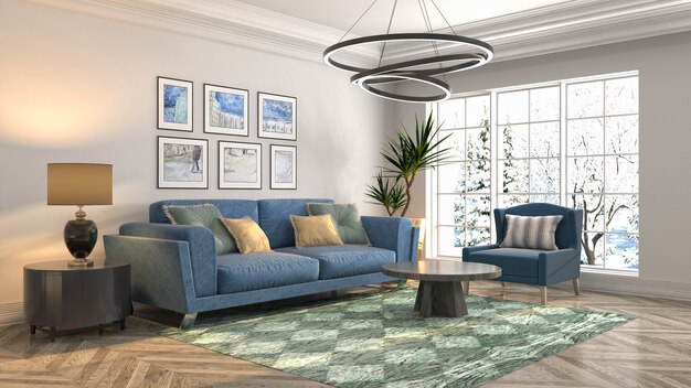 Illustration of the living room interior