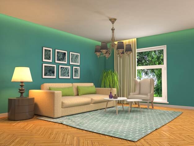 Illustration of the living room interior