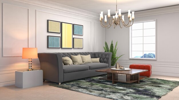 Illustration of the living room interior