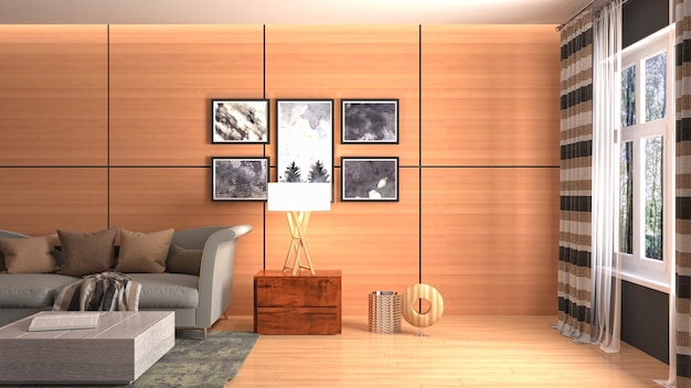 Illustration of the living room interior