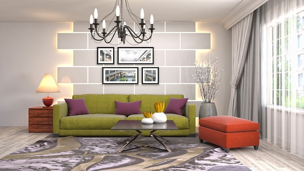 Illustration of the living room interior