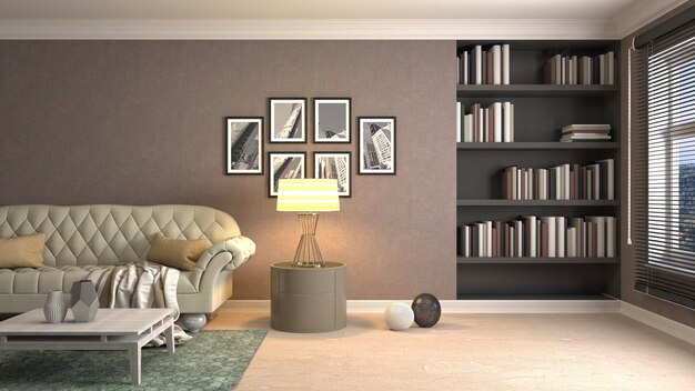 Illustration of the living room interior