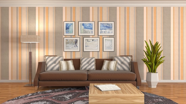 Illustration of the living room interior