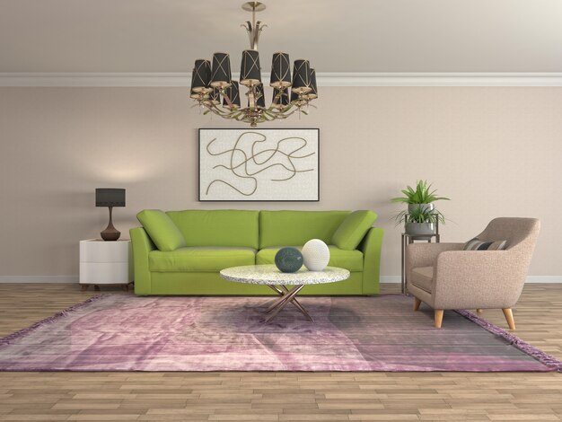 Illustration of the living room interior