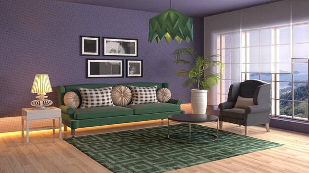 Illustration of the living room interior