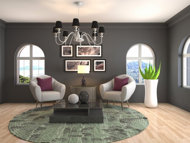 Illustration of the living room interior