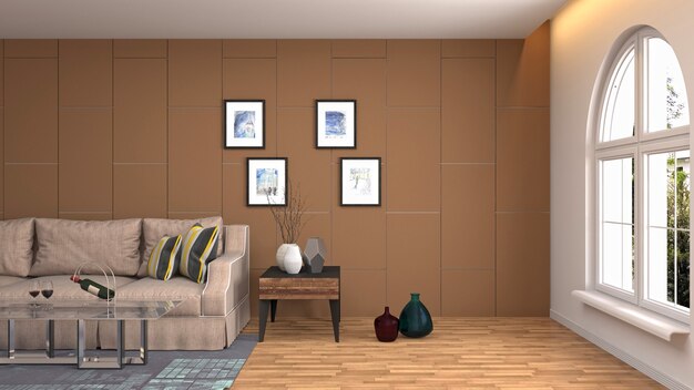 Illustration of the living room interior