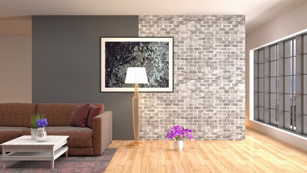 Photo illustration of the living room interior