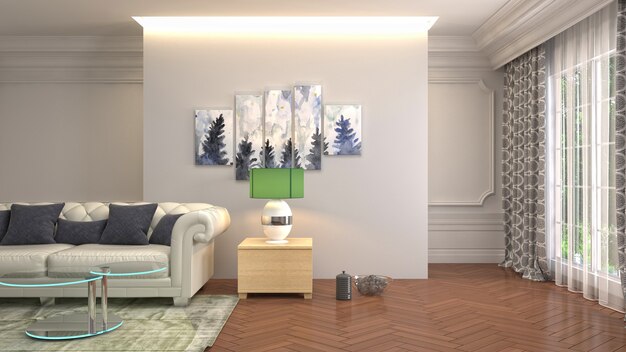 Illustration of the living room interior