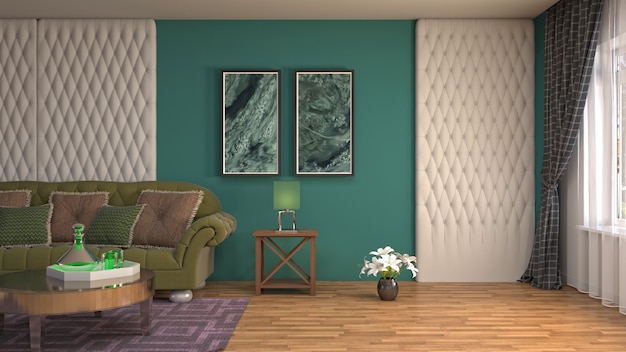 Illustration of the living room interior