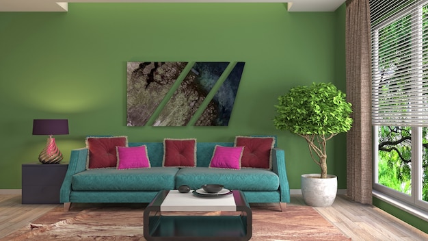 illustration of the living room interior