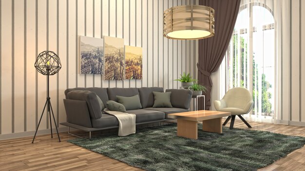 Illustration of the living room interior