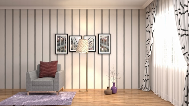 Illustration of the living room interior