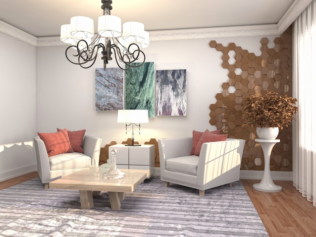 Photo illustration of the living room interior