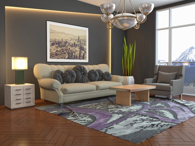 Photo illustration of the living room interior