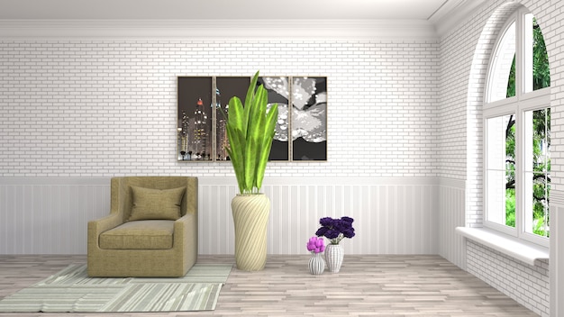 illustration of the living room interior