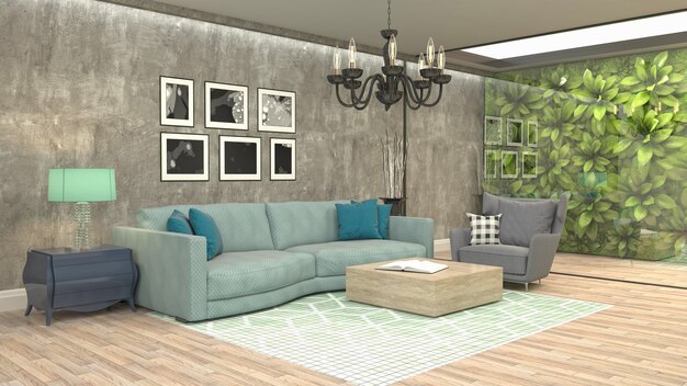 Illustration of the living room interior