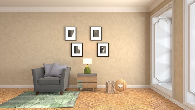 Illustration of the living room interior