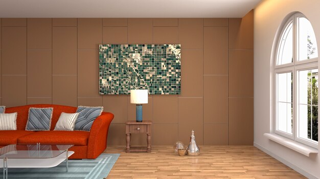 Illustration of the living room interior