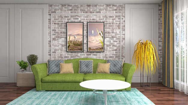 Illustration of the living room interior