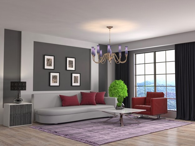 Illustration of the living room interior