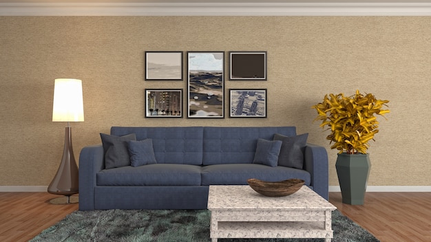 Photo illustration of the living room interior