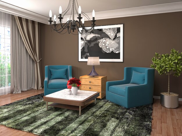 Illustration of the living room interior