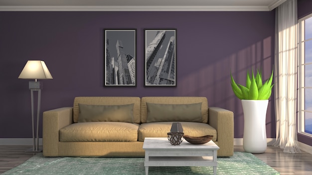 Illustration of the living room interior