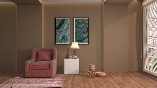 Illustration of the living room interior