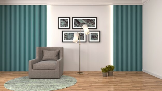 Illustration of the living room interior