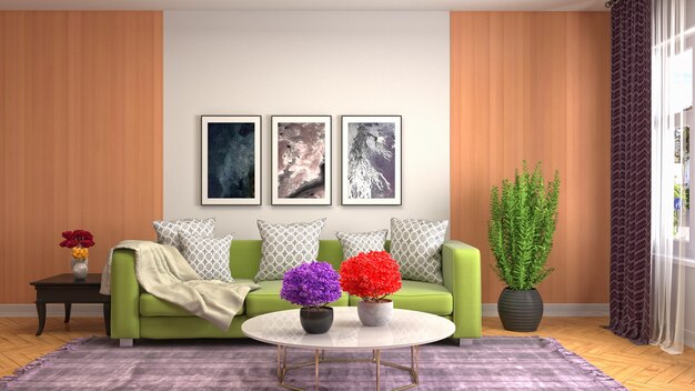 Illustration of the living room interior