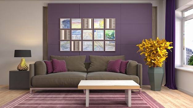 Illustration of the living room interior