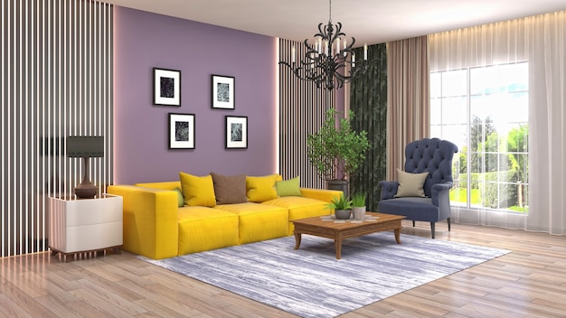 Illustration of the living room interior