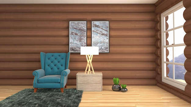 Illustration of the living room interior