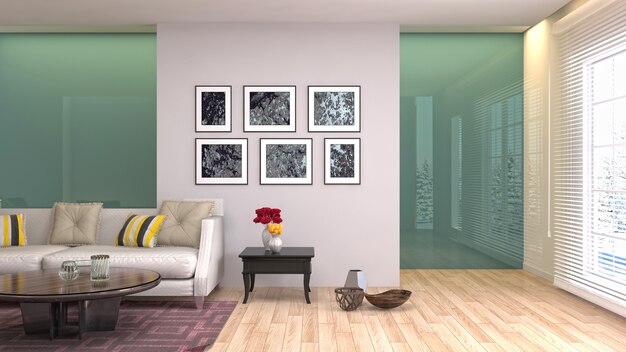 Illustration of the living room interior