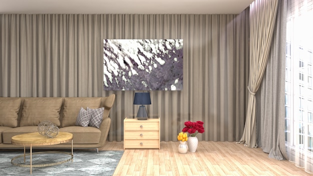 Illustration of the living room interior