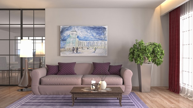 Photo illustration of the living room interior