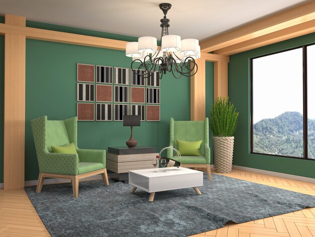 Illustration of the living room interior