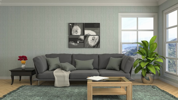 Illustration of the living room interior