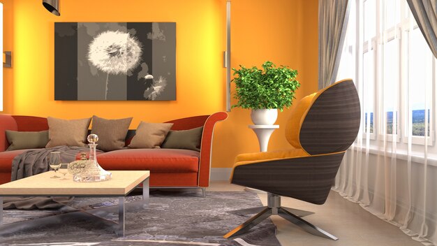 Photo illustration of the living room interior