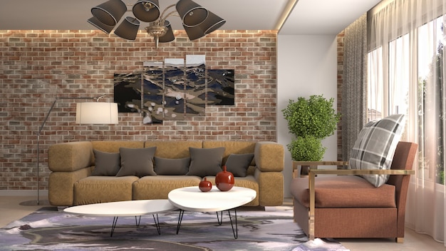 Photo illustration of the living room interior