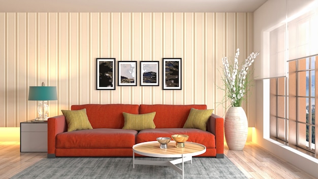 Illustration of the living room interior