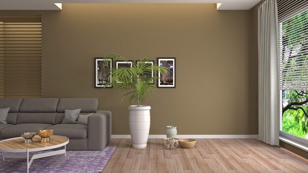 Illustration of the living room interior