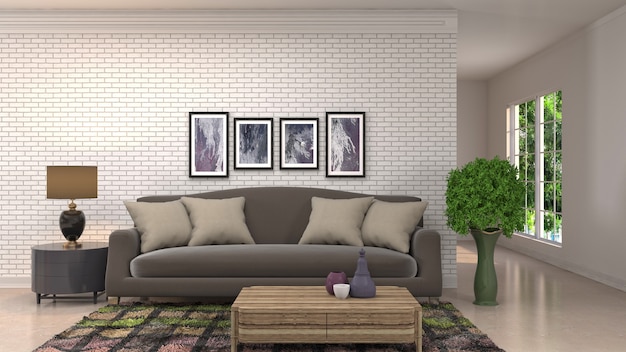 Illustration of the living room interior